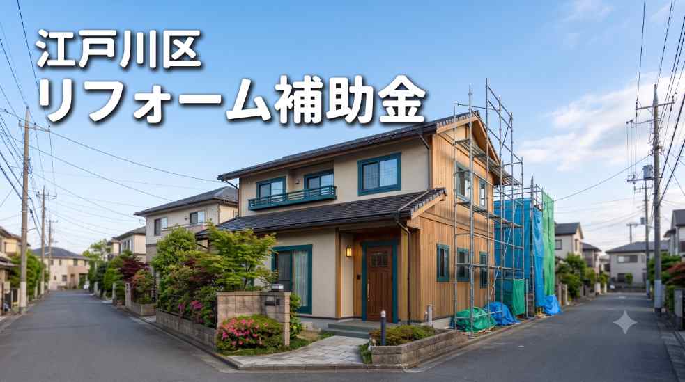 江戸川区の住宅街とリフォーム工事のイメージ