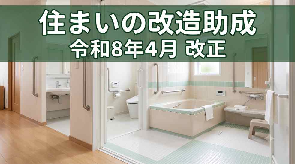 手すりの設置など住まいの改造助成の対象となるバリアフリー改修のイメージ
